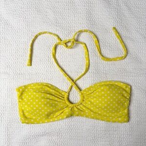 y2k Old Navy yellow polka dot bandeau bikini top